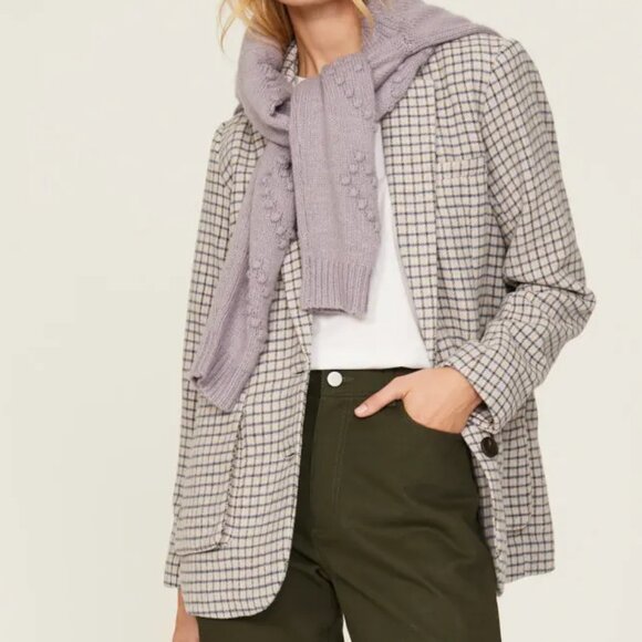 Rails Checkered Blazer in Navy and Cream - Picture 2 of 8
